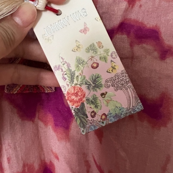 NWT Johnny Was Pink Tie Dye Embroidered Shirt Blouse Small - Picture 10 of 10